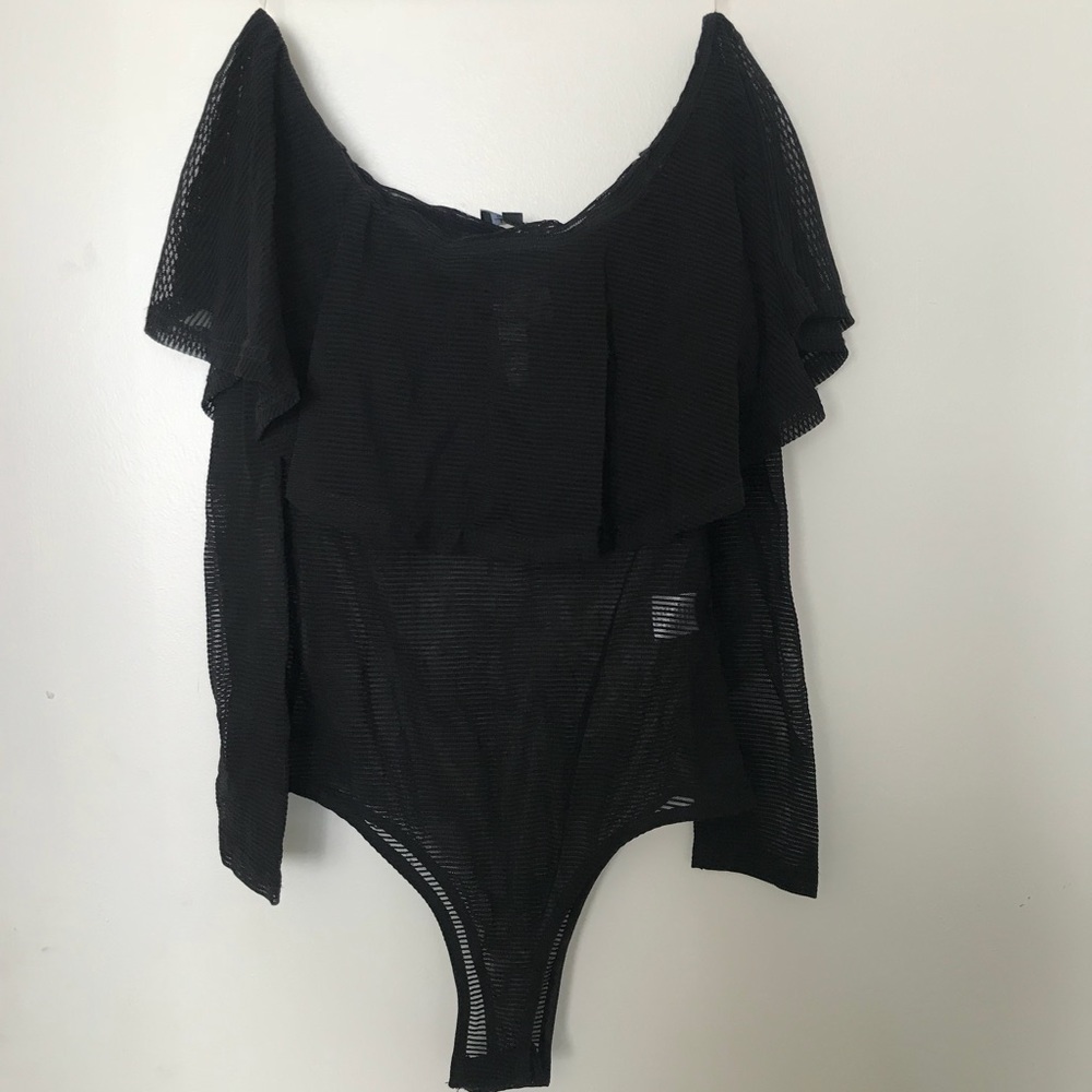 Black shear body suit